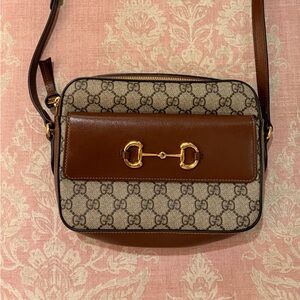 Gucci GG Supreme Horsebit Shoulder Bag